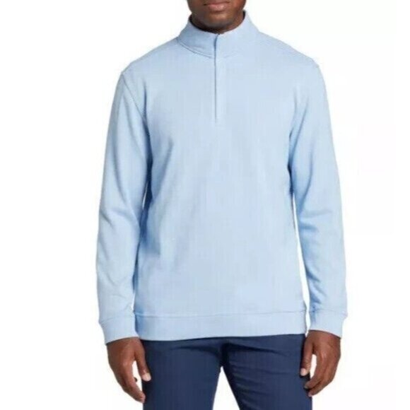 Walter Hagen Midweight 1/4 Zip Pullover Top Light Blue Cotton Blend Size S NWT - Picture 1 of 10